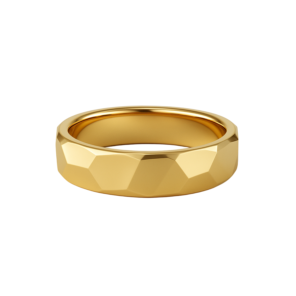IMPERARI FACETED MEN’S RING – YELLOW GOLD