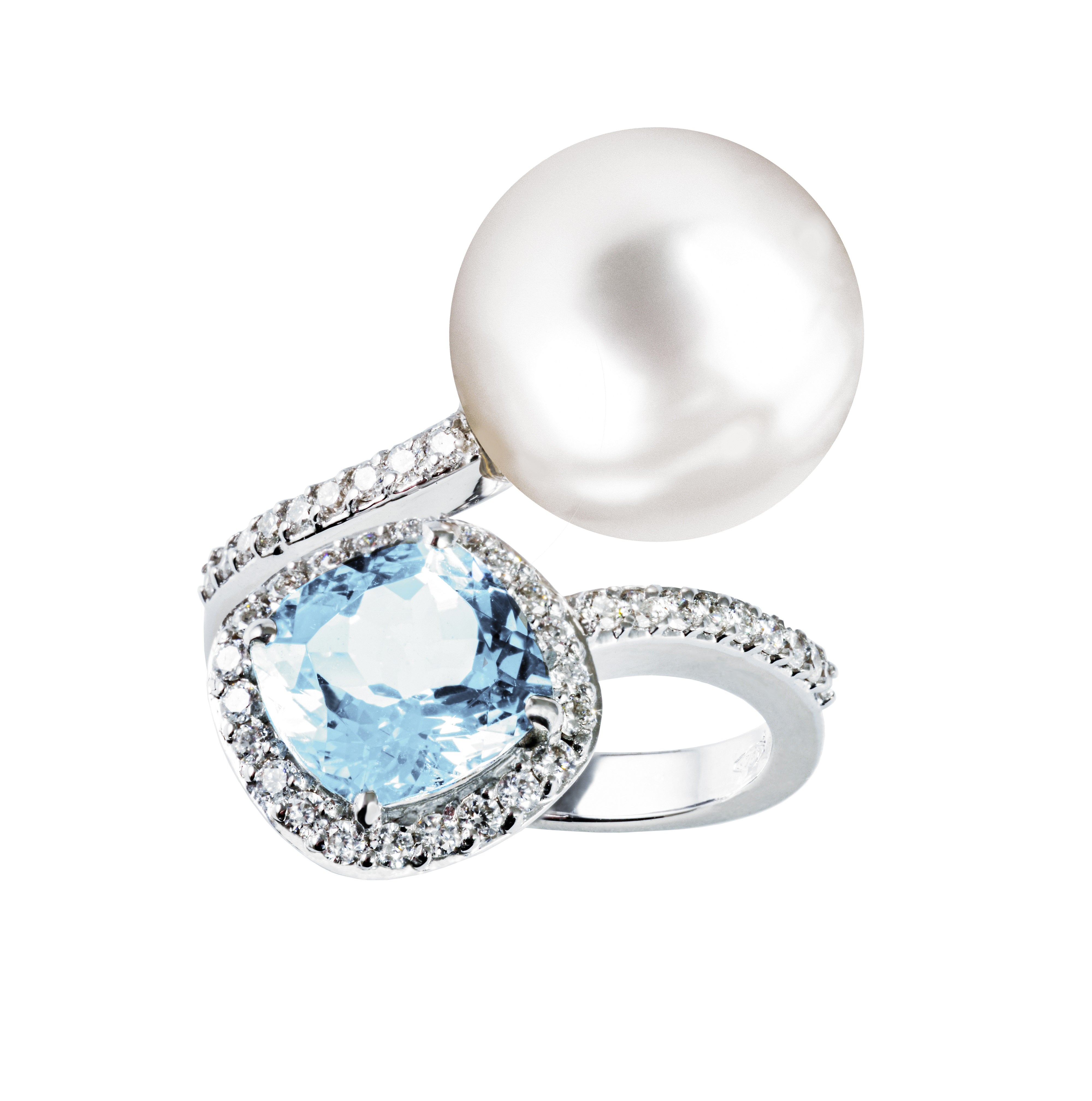 VIA DI RIPETTA KOLLEKTION – AQUAMARIN-PERLEN-DIAMANTRING